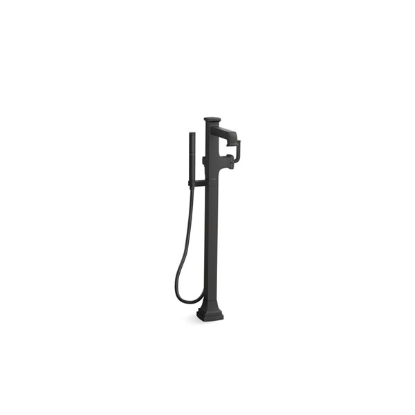 KOHLER Riff Matte Black Floor-Mount Bath Filler Trim T27408-4-BL | RONA