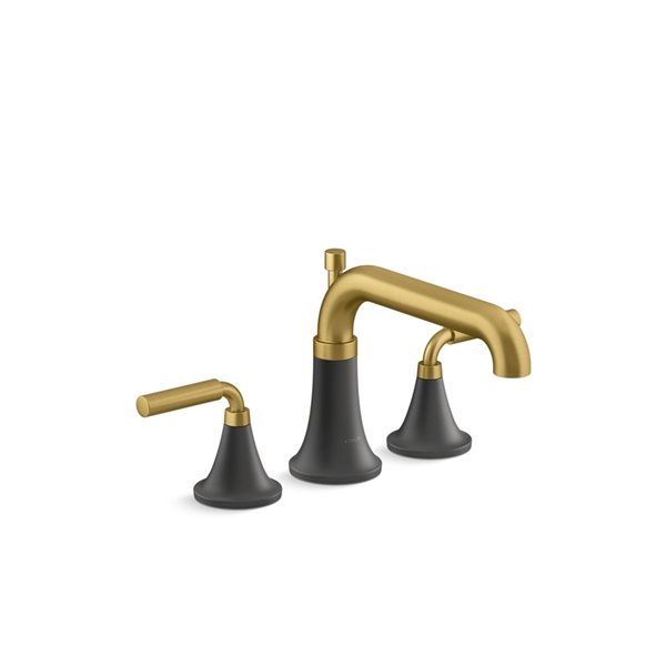 KOHLER Tone Matte Black with Modern Brass Bath Faucet Trim with