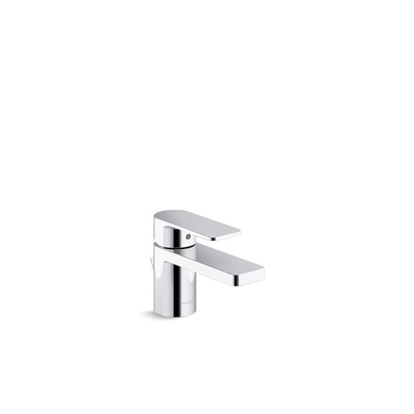 KOHLER Polished Chrome Parallel® Short Single-Handle Bathroom Sink Faucet - Drain Included