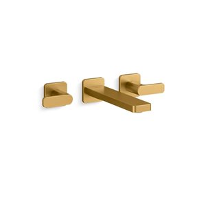 KOHLER Vibrant Brushed Moderne Brass Parallel® Wall-Mount Bathroom Sink Faucet Trim