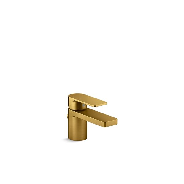 KOHLER Vibrant Brushed Moderne Brass Parallel® 1.0 Gpm Single-Handle Bathroom Sink Faucet - Drain Included