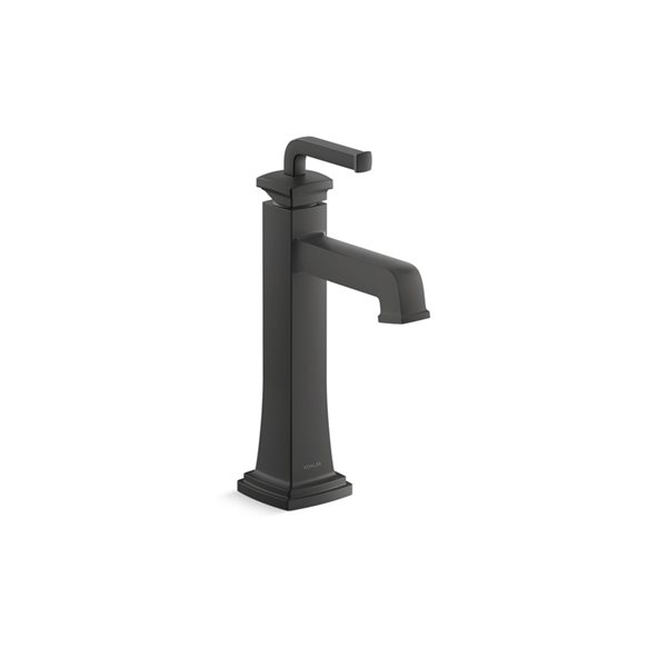 KOHLER Matte Black Riff™Tall Single-Handle Bathroom Sink Faucet - Drain Included