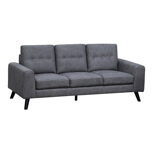 HomeTrend Evelyn Mid-Century Modern Grey Chenille Sofa