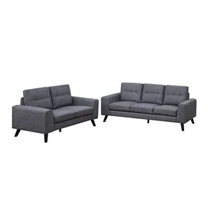 HomeTrend Evelyn Grey Living Room Set - 2-Piece