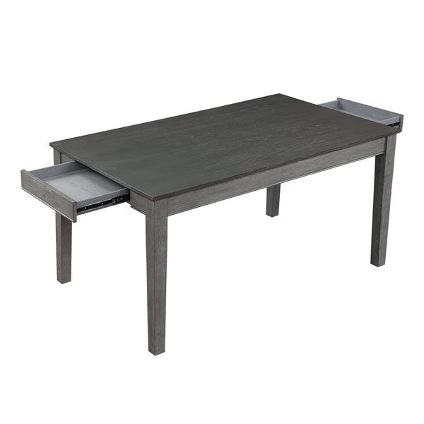 HomeTrend Armhurst Dark Grey Wood Rectangular Fixed Standard (30-in H) Table with Light Grey Wood Base