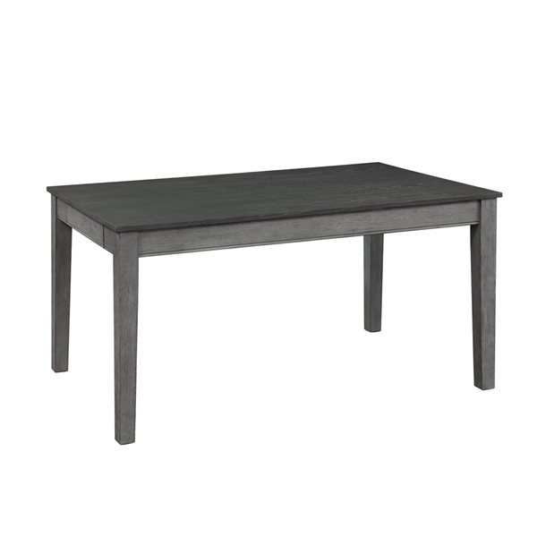 Table standard (30 po h.) fixe Armhurst par HomeTrend rectangulaire en bois gris foncé avec base en bois gris clair