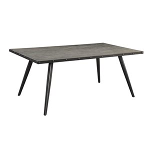 HomeTrend Palladium Grey Wood Rectangular Fixed Standard (30-in H) Table with Gunmetal Grey Base