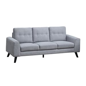 HomeTrend Evelyn Mid-Century Modern Light Grey Chenille Sofa