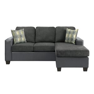 HomeTrend Slater Casual Grey Microfibre Sectional