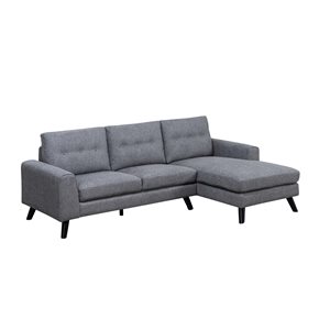 HomeTrend Evelyn Mid-Century Modern Grey Chenille Sectional