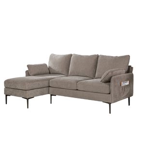 HomeTrend Mercury Modern Taupe Chenille Sectional