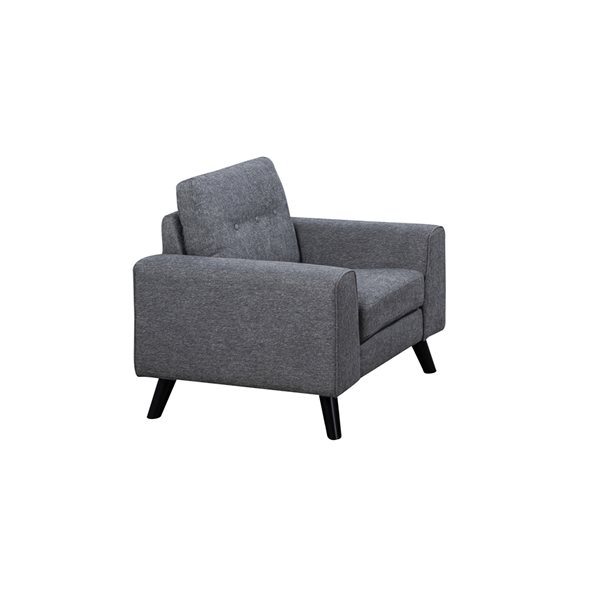 HomeTrend Evelyn Mid-Century Modern Grey Chenille Club Chair
