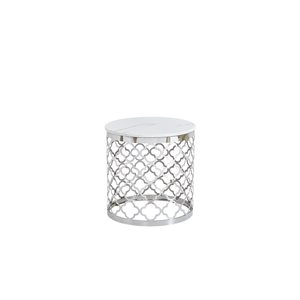 HomeTrend Madina Metal Round End Table with Faux Marble Top