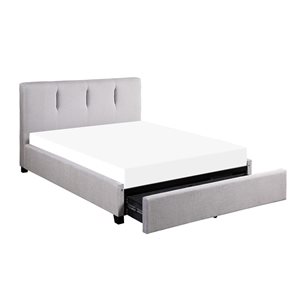 HomeTrend Aitana Grey King Upholstered Bed with Integrated Storage