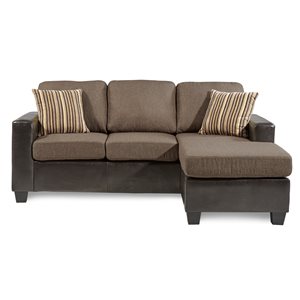 HomeTrend Slater Casual Brown Microfibre Sectional