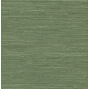 Society Social x Nuwallpaper 30.75-sq. ft. Hunter Green Vinyl Textured Grass Cloth Peel and Stick Wallpaper