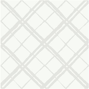 Scott Living x Nuwallpaper 30.75-sq. ft. Grey Espalier Vinyl Geometric Peel and Stick Wallpaper