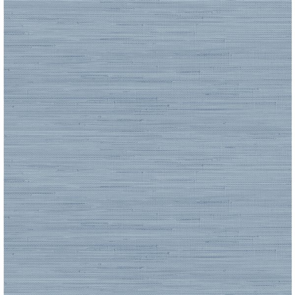 Society Social x Nuwallpaper 30.75-sq. ft. Mineral Blue Vinyl Textured Grass Cloth Peel and Stick Wallpaper