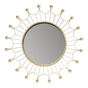 Habitat Evander 25-in L x 25-in W Round Gold Framed Wall Mirror