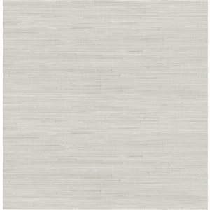 Society Social x Nuwallpaper 30.75-sq. ft. Grey Vinyl Textured Grass Cloth Peel and Stick Wallpaper