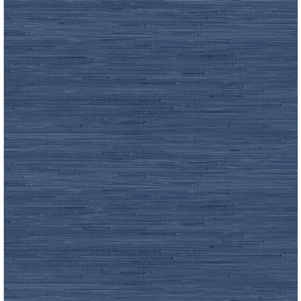 Society Social x Nuwallpaper 30.75-sq. ft. Navy Blue Vinyl Textured Grass Cloth Peel and Stick Wallpaper