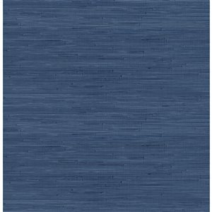 Society Social x Nuwallpaper 30.75-sq. ft. Navy Blue Vinyl Textured Grass Cloth Peel and Stick Wallpaper