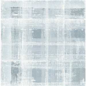 Papier peint autocollant Scott Living x NuWallpaper tartan Stuart bleu en vinyle de 30,75 pi²