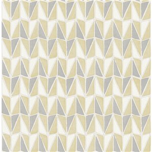 Scott Living x Nuwallpaper 30.75-sq. ft. Yellow Falkirk Vinyl Geometric Peel and Stick Wallpaper