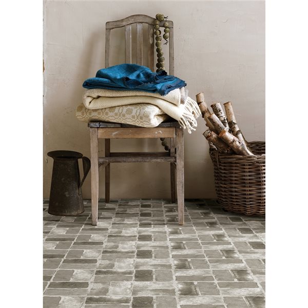 FloorPops Harvard Grey Peel and Stick Vinyl Tiles - 10-Pack