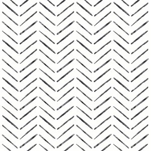 Papier peint autocollant NuWallpaper chevron Holden noir en vinyle de 30,75 pi²