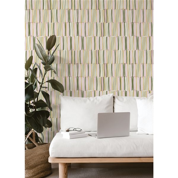 Leah Duncan x Nuwallpaper 30.75-sq. ft. Yellow Thistle Vinyl Peel and