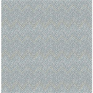 Scott Living x Nuwallpaper 30.75-sq. ft. Grey and Blue Alden Vinyl Chevron Peel and Stick Wallpaper