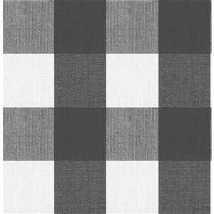 Nuwallpaper 30.75-sq. ft. Charcoal Grey Buffalo Plaid Vinyl Peel and Stick Wallpaper