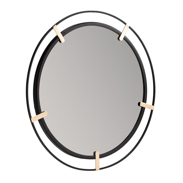 Habitat Thales 23-in L x 23-in W Round Black Framed Wall Mirror