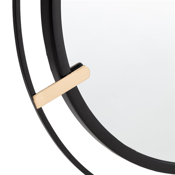 Habitat Thales 23-in L x 23-in W Round Black Framed Wall Mirror