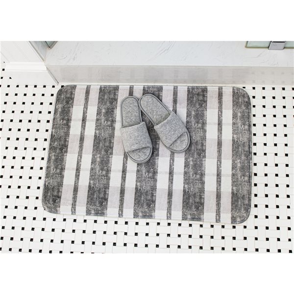 FloorPops Cameron 30-in x 20-in Foam Memory Foam Bath Mat