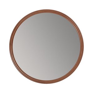 Habitat 30-in L x 30-in W Round Brown Framed Wall Mirror