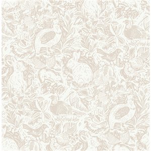 Nuwallpaper 30.75-sq. ft. Cream Terrene Vinyl Animals Peel and Stick Wallpaper