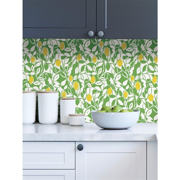 Nuwallpaper 30.75-sq. ft. Green Meyer Vinyl Ivy/Vines Peel and Stick Wallpaper