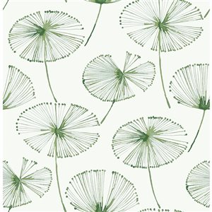 Papier peint autocollant NuWallpaper floral Aya sauge en vinyle de 30,75 pi²