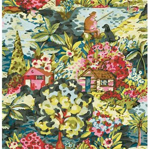 Caroline et Bettina x Nuwallpaper 30.75-sq. ft. Multicolour le Forestier Vinyl Floral Peel and Stick Wallpaper