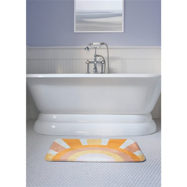 FloorPops Here Comes the Sun 30-in x 20-in Foam Memory Foam Bath Mat