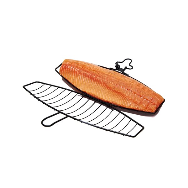 Panier à poisson antiadhésif en métal recouvert de porcelaine par GrillPro