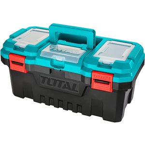 Total Tools 17-in Plastic Toolbox with Removable Tray