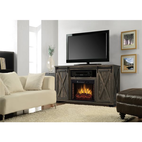 Muskoka Rivington 58 in W Barnboard Grey Fan Forced Electric