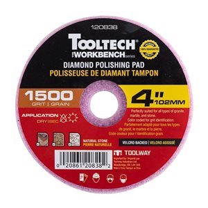 Tampon de polissage diamanté Workbench de 4 po à 1500 grains par Tooltech, paquet de 10