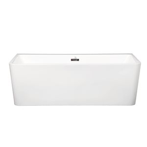 CASAINC 28.74-in x 59.06-in White Acrylic Rectangular Center Drain Freestanding Bathtub