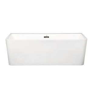 CASAINC 28.74-in x 62.99-in White Acrylic Rectangular Center Drain Freestanding Bathtub