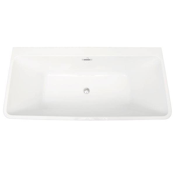 CASAINC 28.74-in x 55.16-in White Acrylic Rectangular Center Drain Freestanding Bathtub