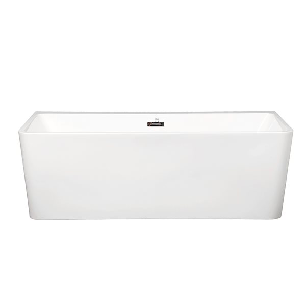 CASAINC 28.74-in x 55.16-in White Acrylic Rectangular Center Drain Freestanding Bathtub